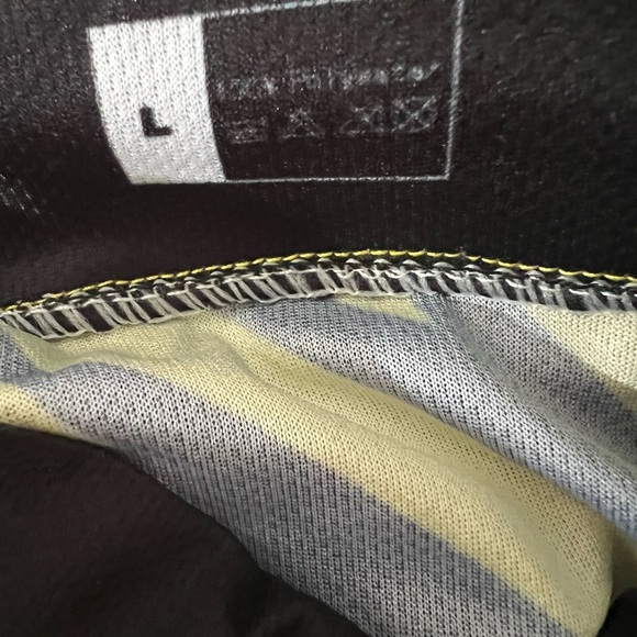 Men’s Large ‘Share the Road’ Yellow and Black Cycling Jersey, EUC, pocket, zip - Picture 5 of 5